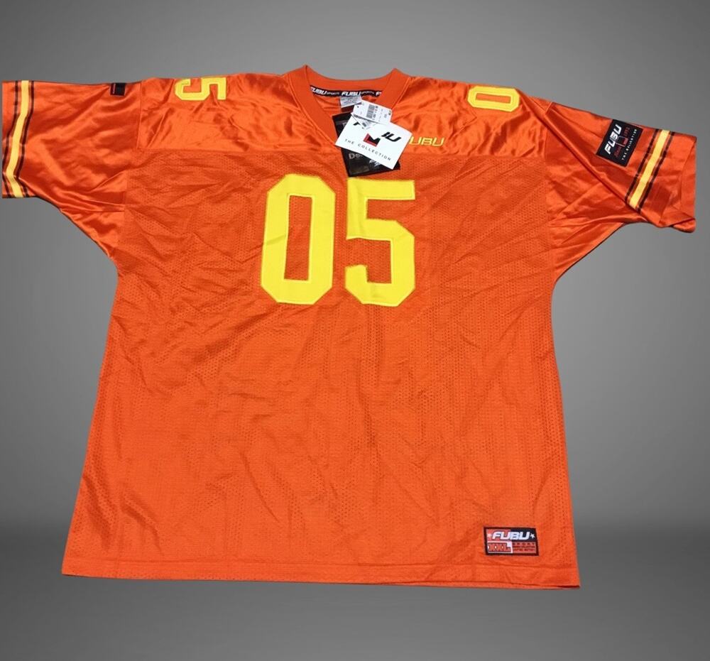 Vintage FUBU Football Jersey Mens 3XL Orange #05 90’s